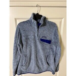 Patagonia Re-Tool Deep Pile Snap-T Fleece Pullover Womens L Blue